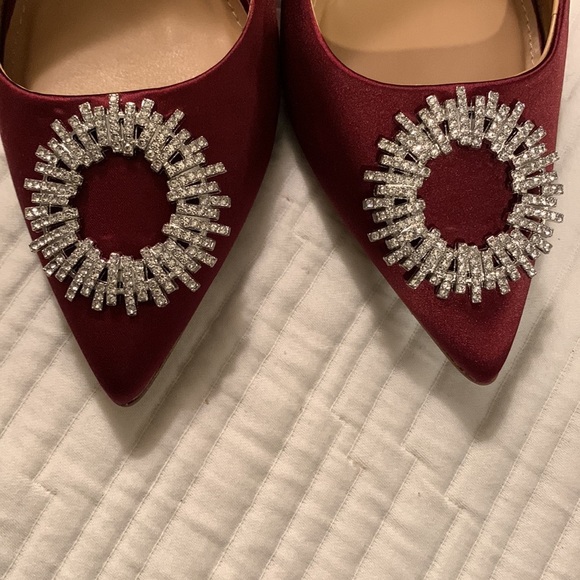 Express Women Satin Crystal Pumps SZ 10 - Picture 6 of 14